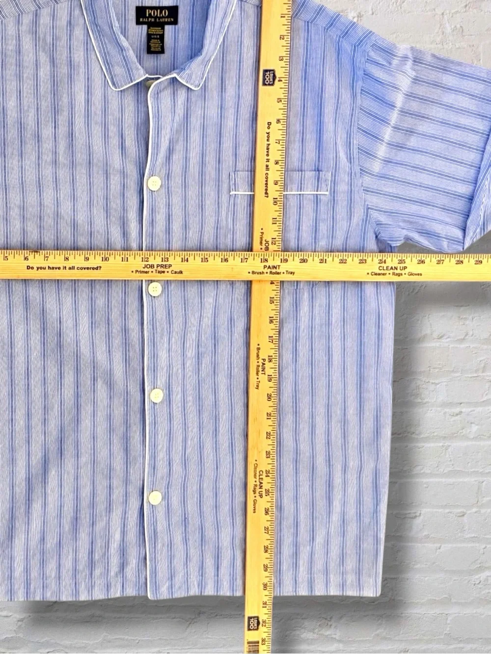 Polo Ralph Lauren Men’s L Blue Stripe Cotton Pajama Set Sleepwear Lounge